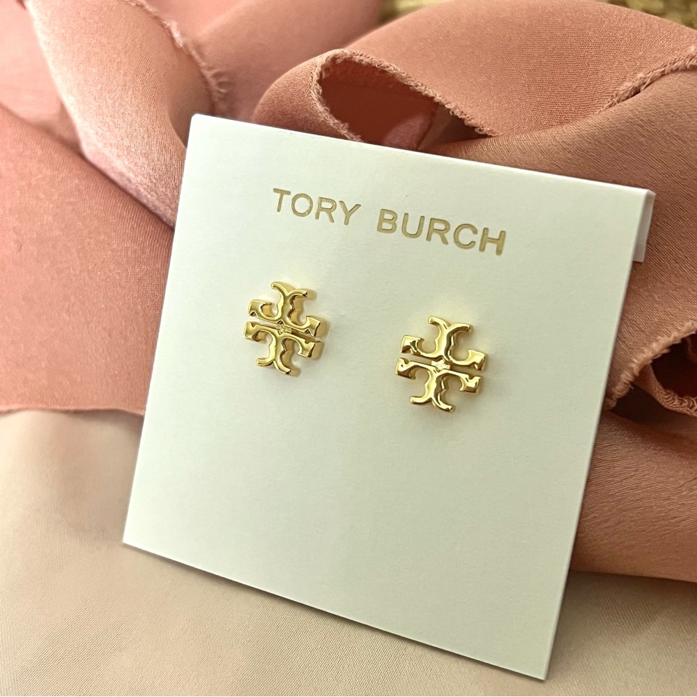 Tory Burch Logo Small Stud Earrings - Picture 3 of 4
